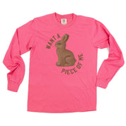 Want A Piece Of Me - LONG SLEEVE Comfort Colors Tee Little Mama Shirt Shop
