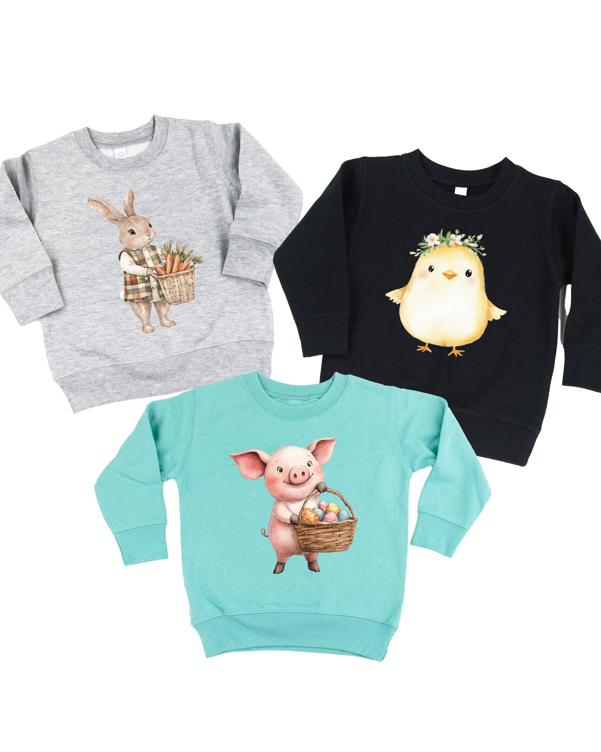 Watercolor Easter Animals - Child Sweater Little Mama Shirt Shop