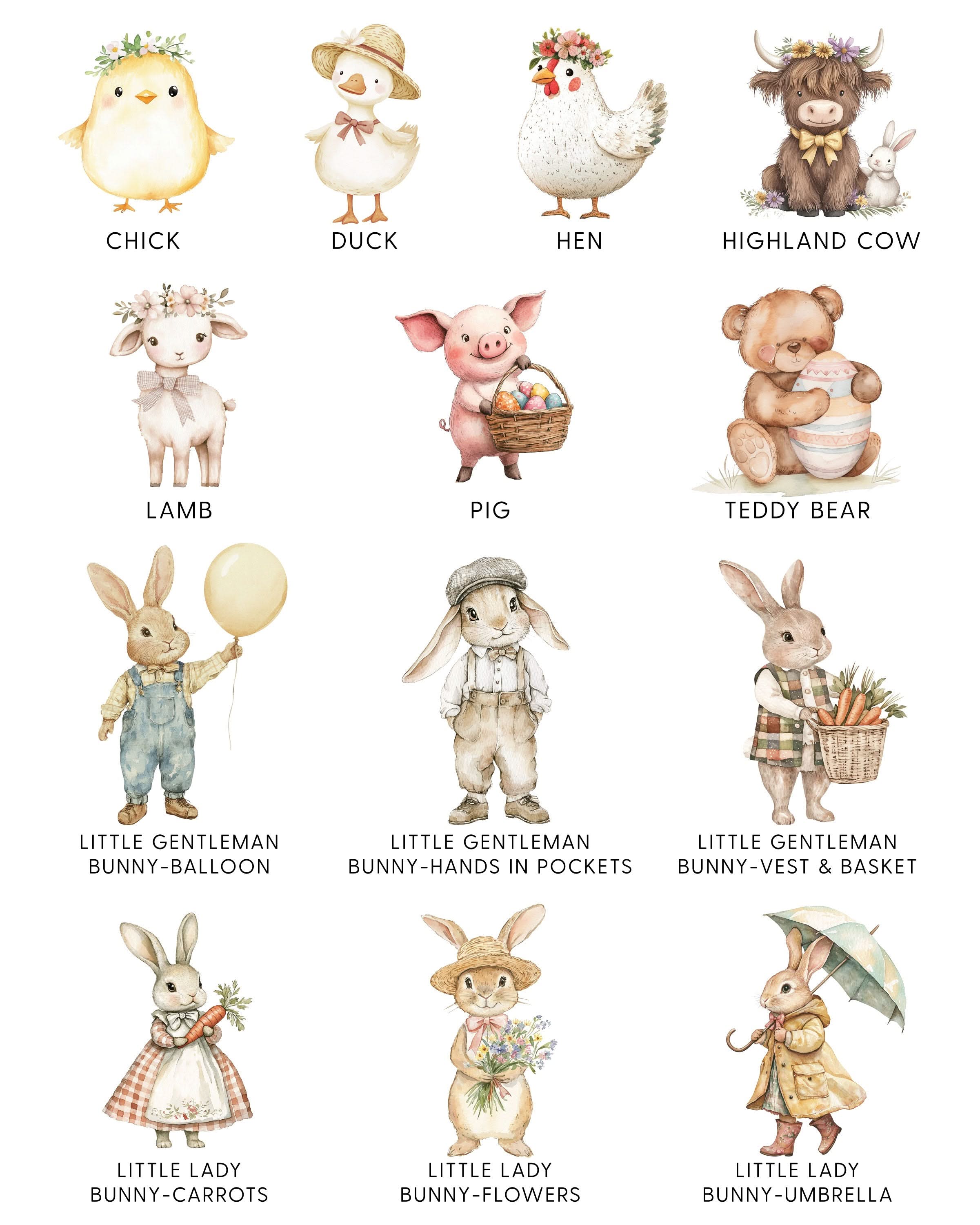 Watercolor Easter Animals - Child Tee Little Mama Shirt Shop