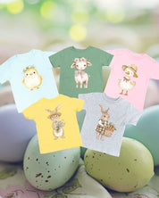 Watercolor Easter Animals - Child Tee Little Mama Shirt Shop