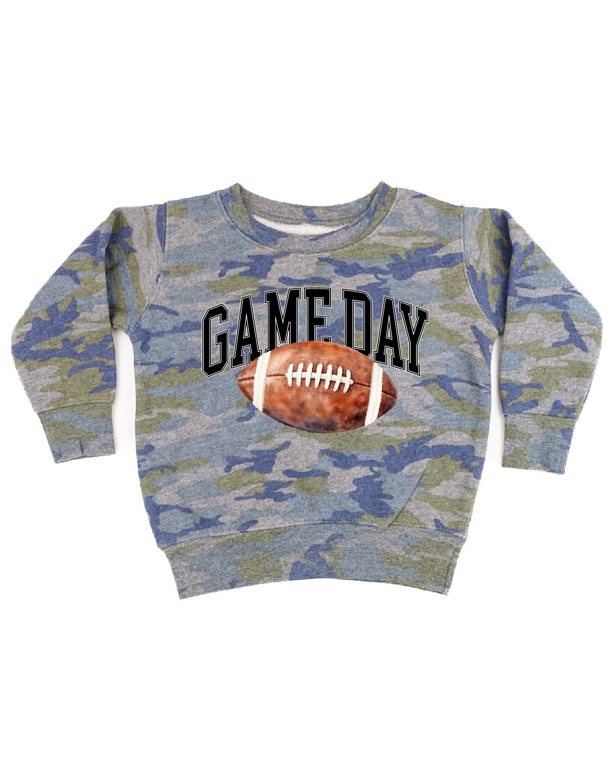 Watercolor Football - Game Day - Child Sweater Little Mama Shirt Shop