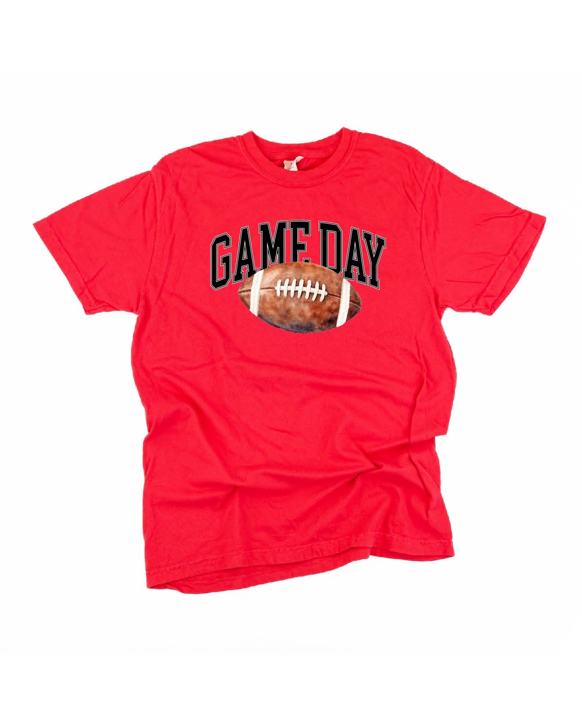 Watercolor Football - Game Day - Comfort Colors Tee Little Mama Shirt Shop