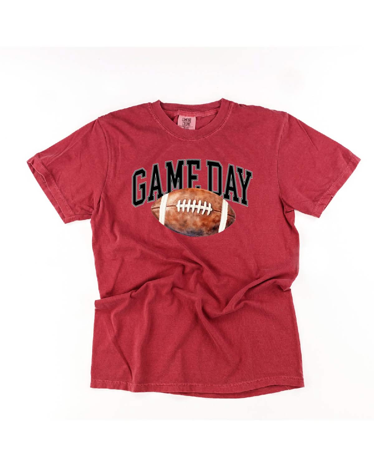 Watercolor Football - Game Day - Comfort Colors Tee Little Mama Shirt Shop