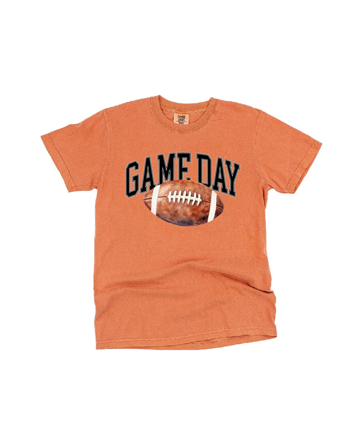 Watercolor Football - Game Day - Comfort Colors Tee Little Mama Shirt Shop