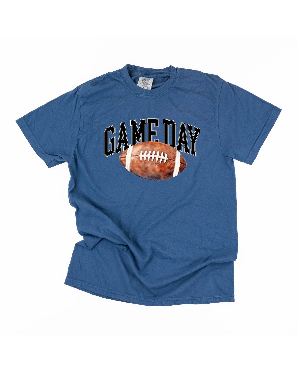 Watercolor Football - Game Day - Comfort Colors Tee Little Mama Shirt Shop