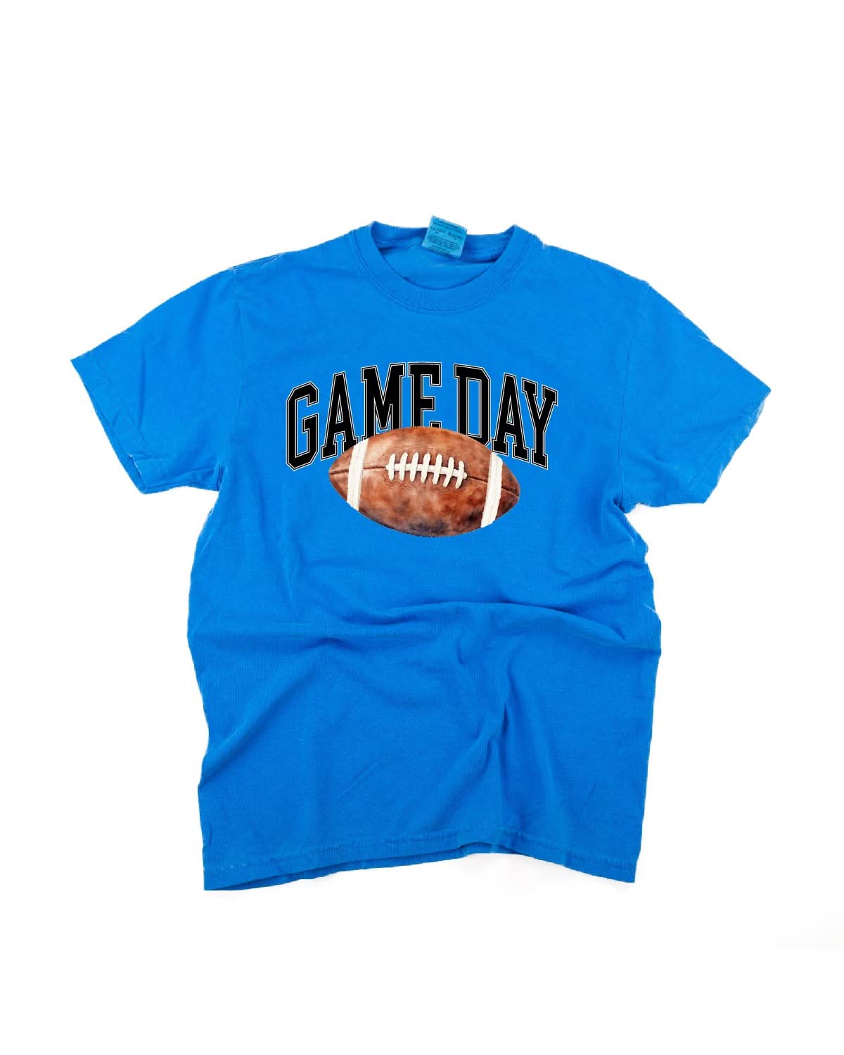 Watercolor Football - Game Day - Comfort Colors Tee Little Mama Shirt Shop