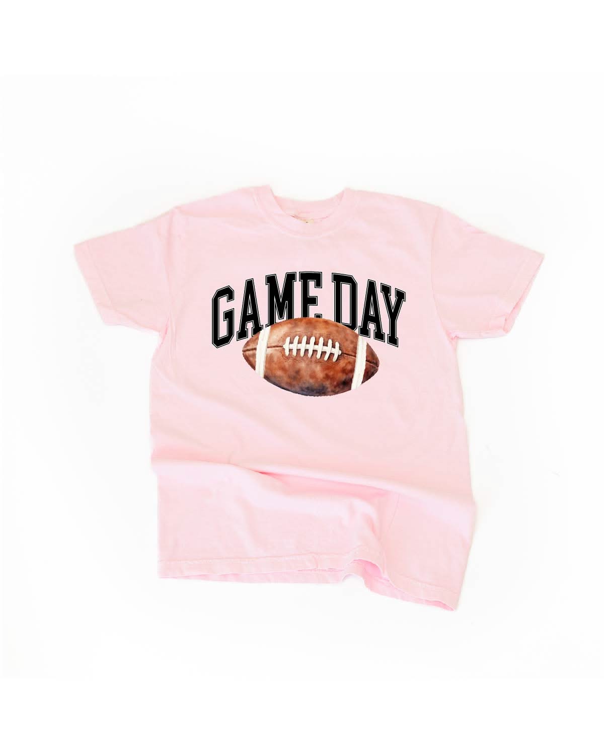 Watercolor Football - Game Day - Comfort Colors Tee Little Mama Shirt Shop