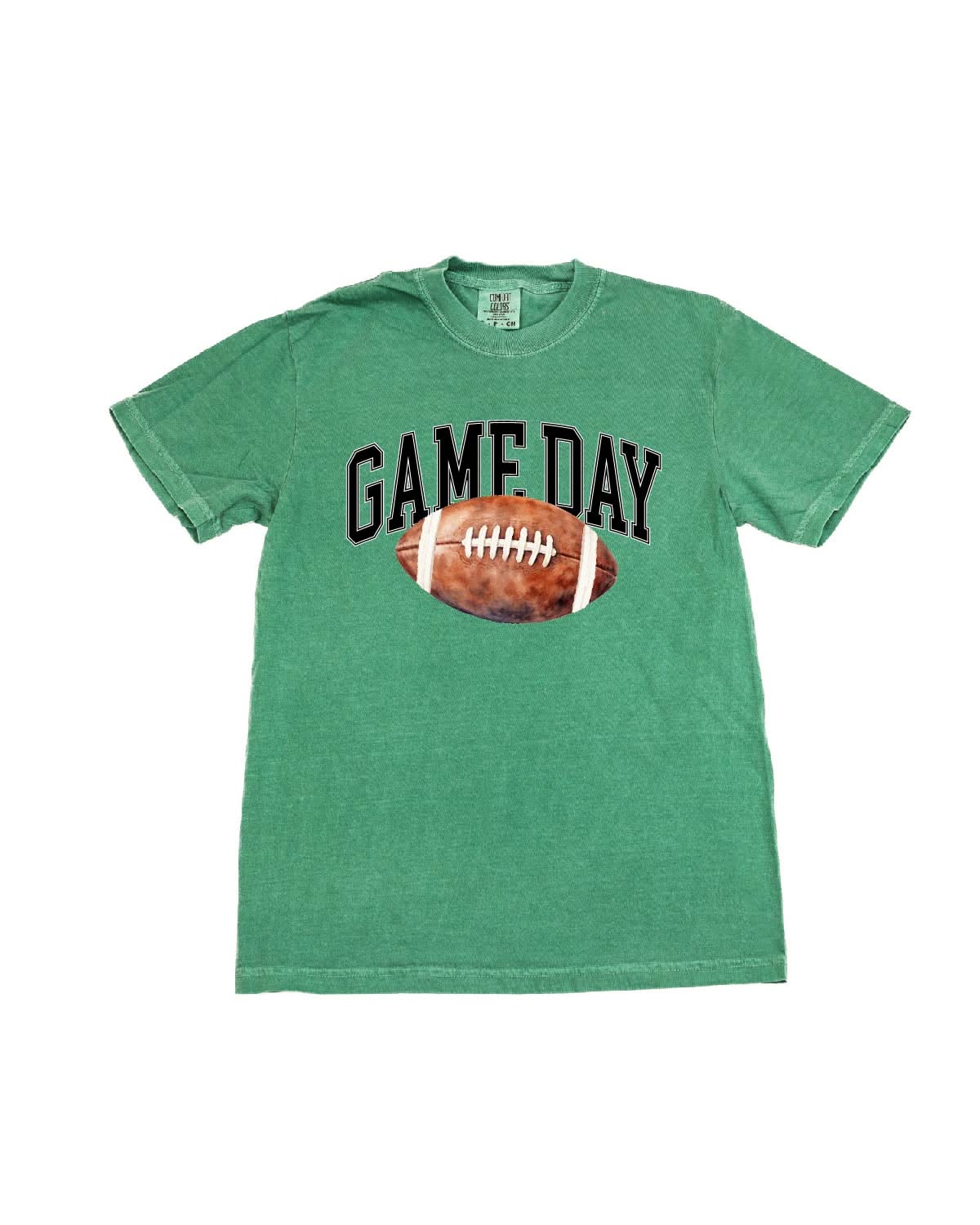 Watercolor Football - Game Day - Comfort Colors Tee Little Mama Shirt Shop