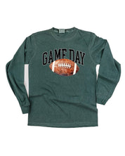 Watercolor Football - Game Day - LONG SLEEVE Comfort Colors Tee Little Mama Shirt Shop