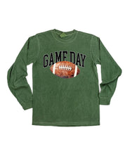 Watercolor Football - Game Day - LONG SLEEVE Comfort Colors Tee Little Mama Shirt Shop