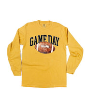 Watercolor Football - Game Day - LONG SLEEVE Comfort Colors Tee Little Mama Shirt Shop