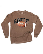 Watercolor Football - Game Day - LONG SLEEVE Comfort Colors Tee Little Mama Shirt Shop