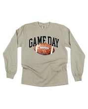 Watercolor Football - Game Day - LONG SLEEVE Comfort Colors Tee Little Mama Shirt Shop