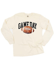 Watercolor Football - Game Day - LONG SLEEVE Comfort Colors Tee Little Mama Shirt Shop