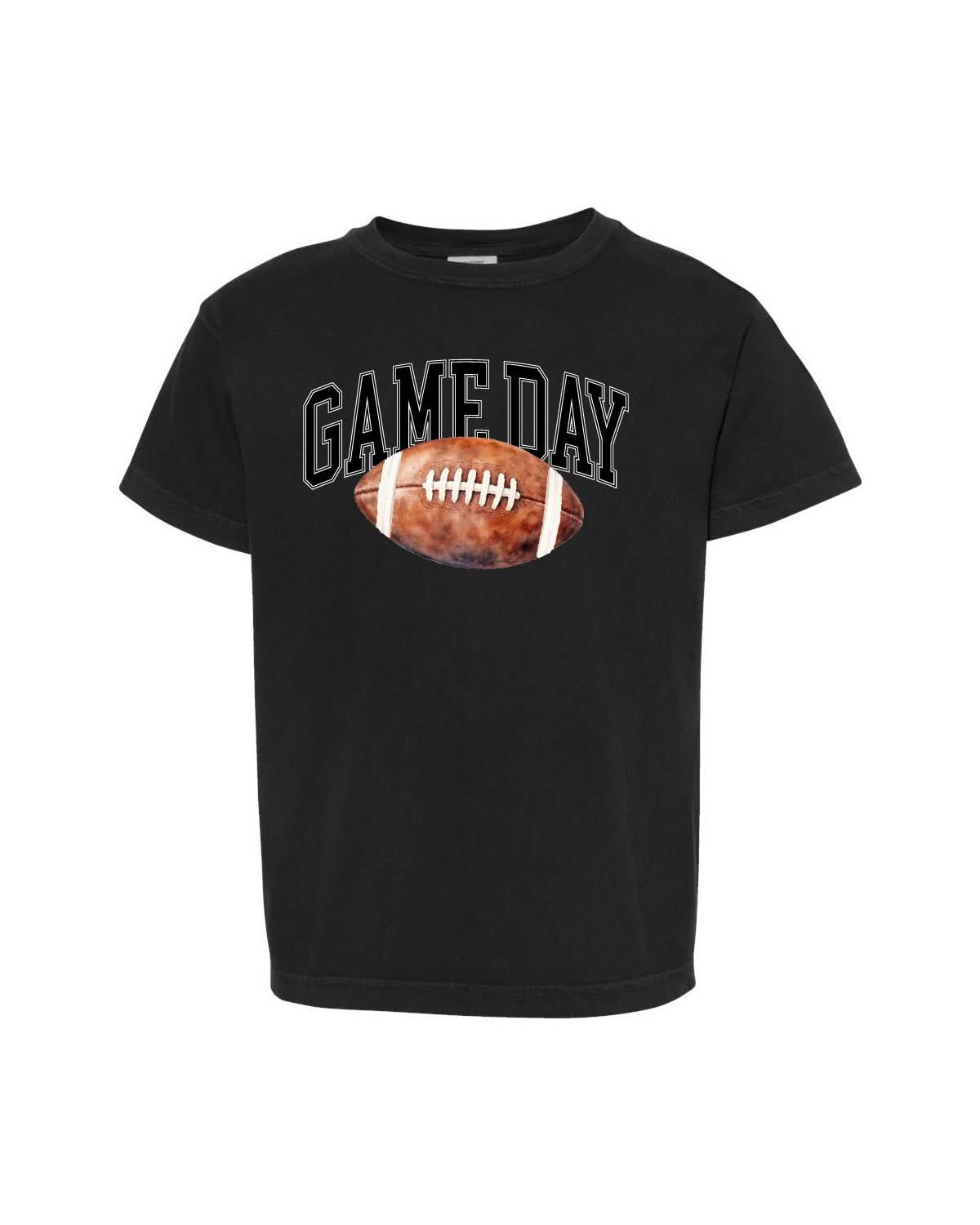 Watercolor Football Game Day - YOUTH Comfort Colors Tee Little Mama Shirt Shop