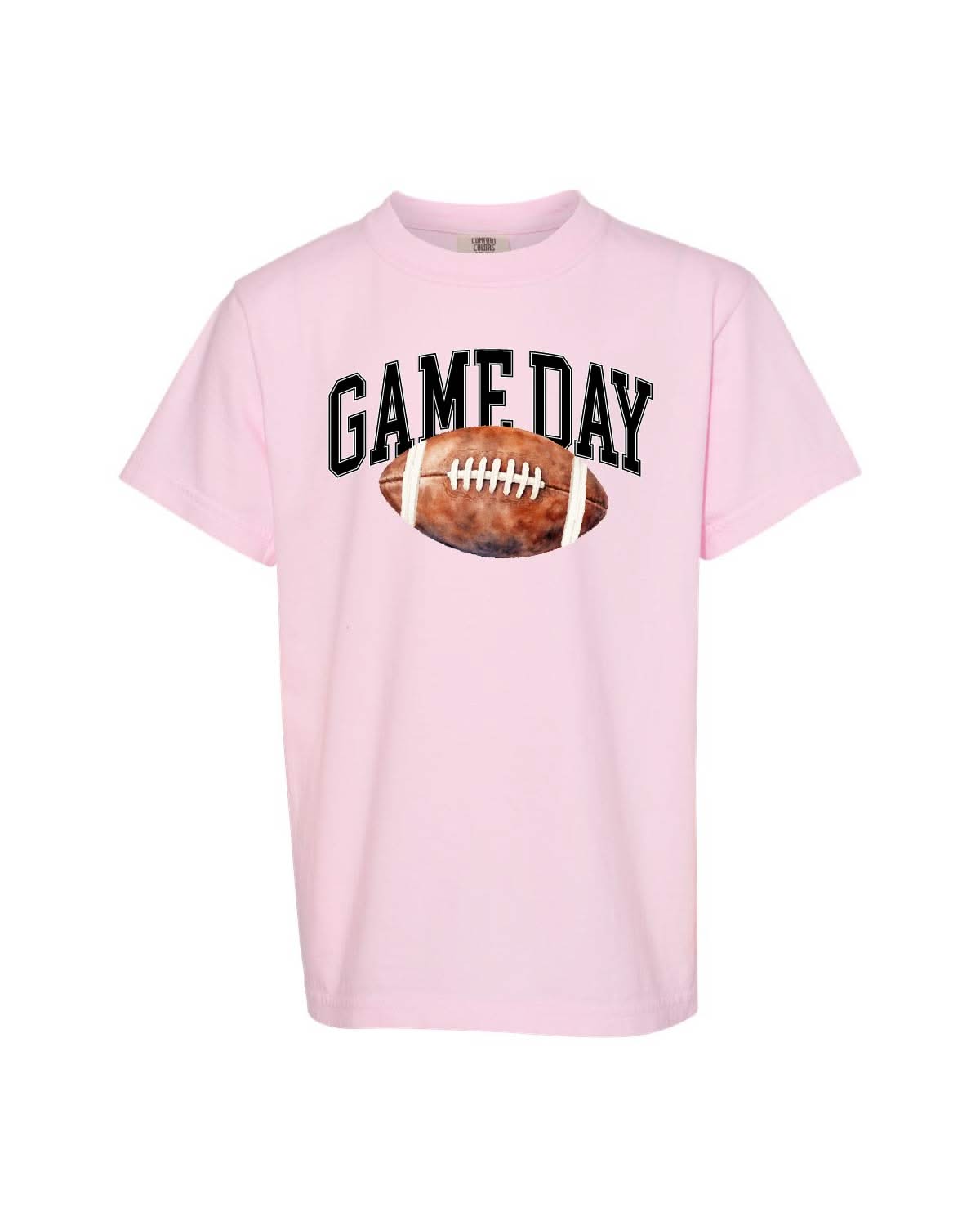 Watercolor Football Game Day - YOUTH Comfort Colors Tee Little Mama Shirt Shop