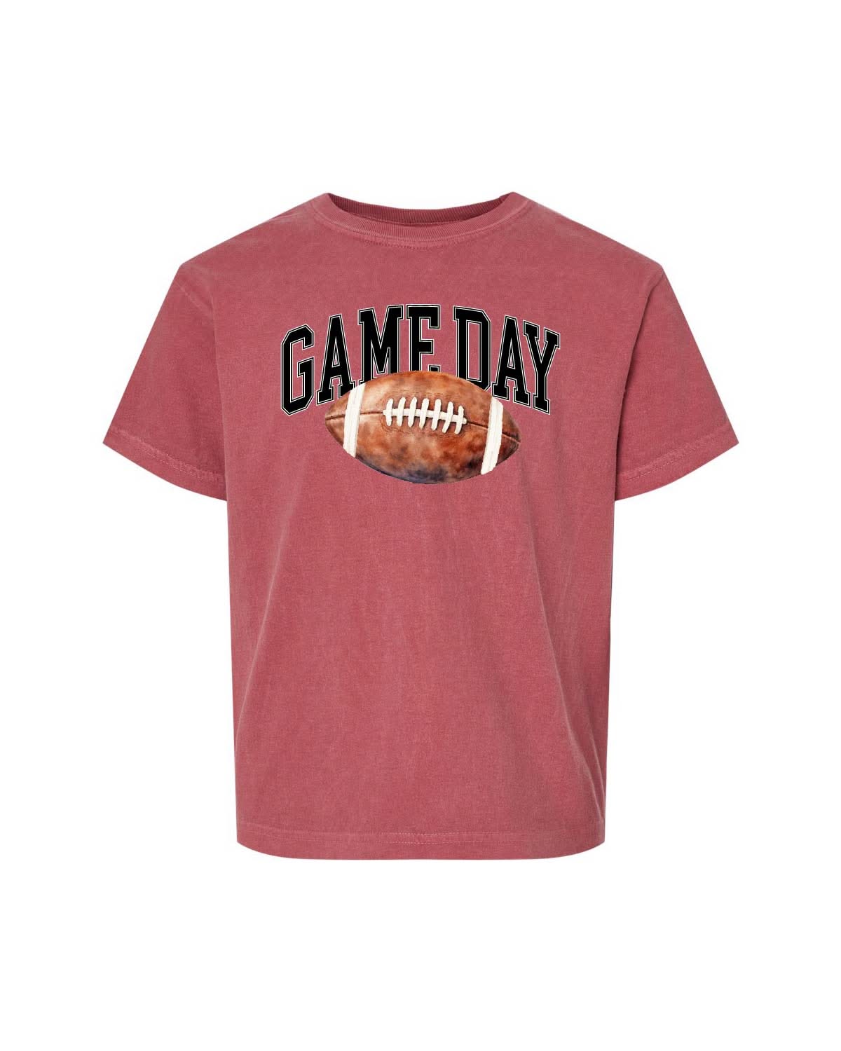 Watercolor Football Game Day - YOUTH Comfort Colors Tee Little Mama Shirt Shop