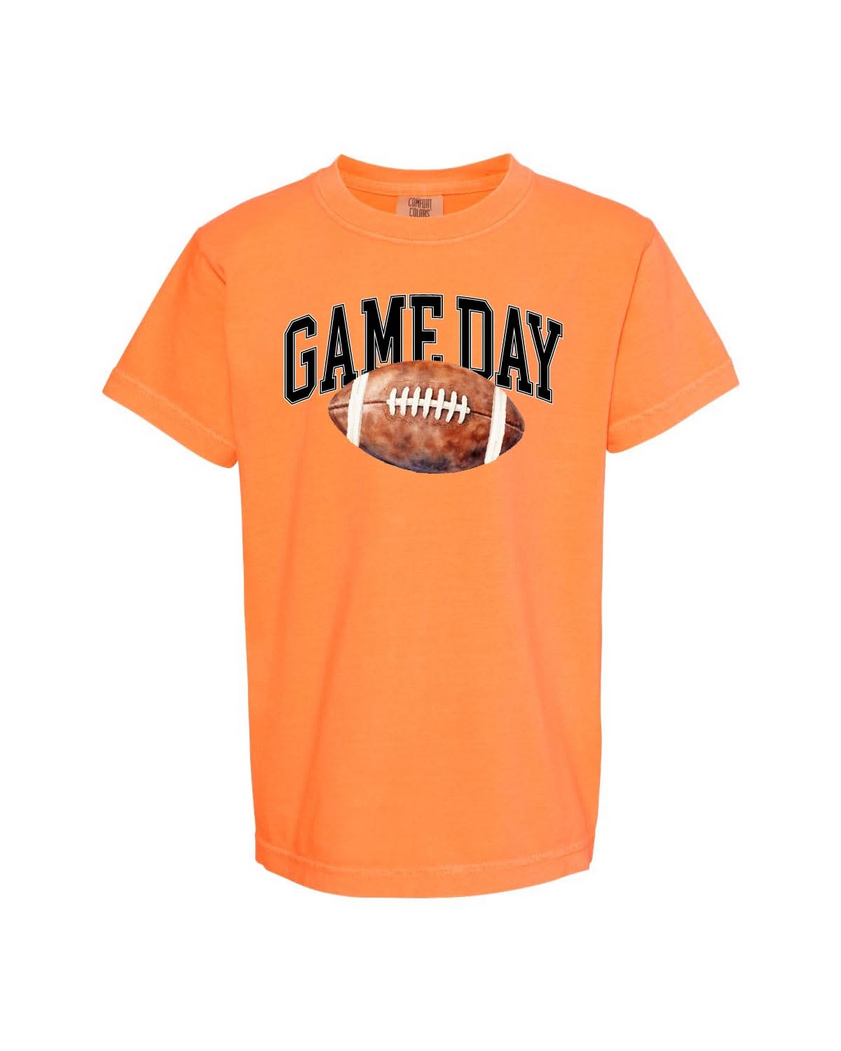 Watercolor Football Game Day - YOUTH Comfort Colors Tee Little Mama Shirt Shop