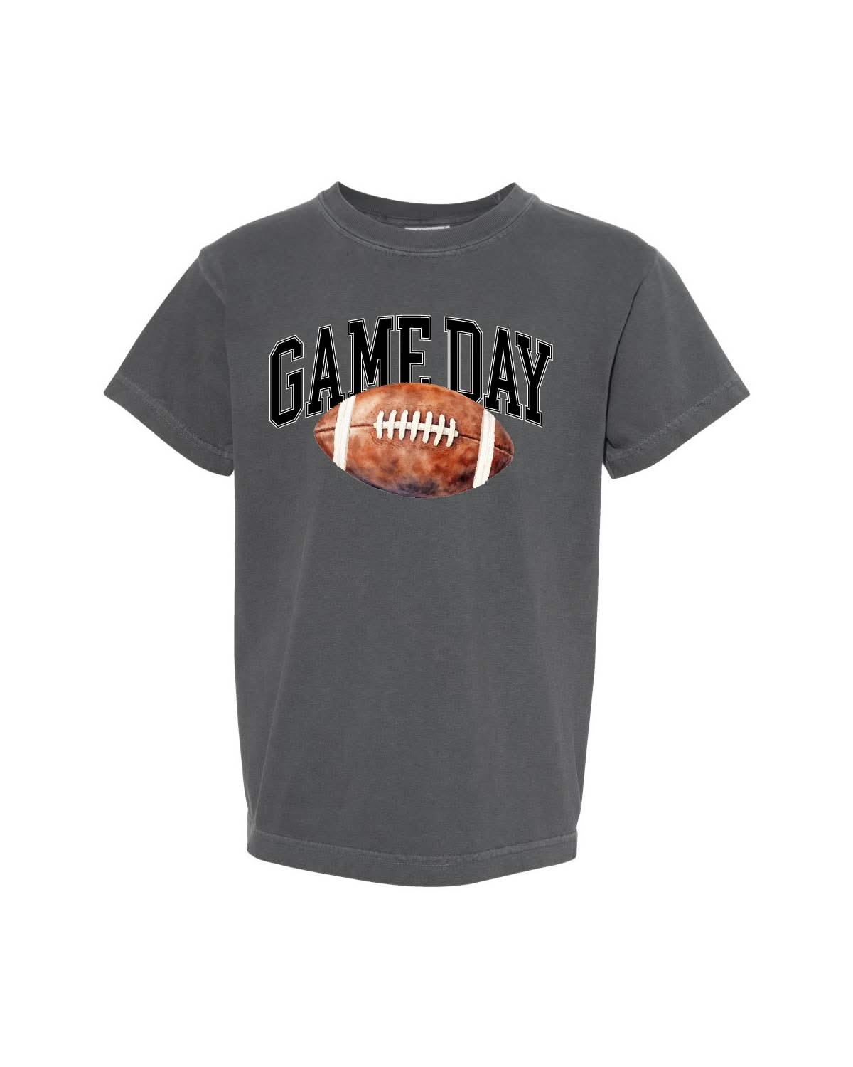 Watercolor Football Game Day - YOUTH Comfort Colors Tee Little Mama Shirt Shop