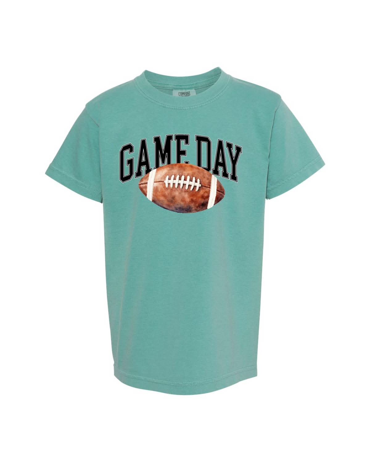 Watercolor Football Game Day - YOUTH Comfort Colors Tee Little Mama Shirt Shop