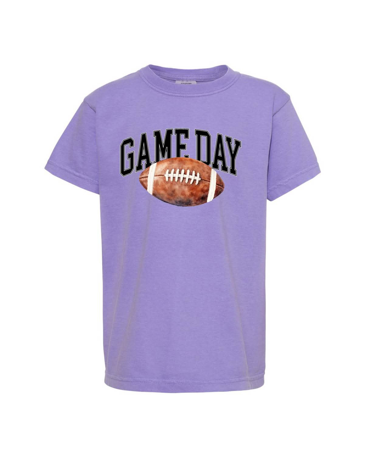 Watercolor Football Game Day - YOUTH Comfort Colors Tee Little Mama Shirt Shop