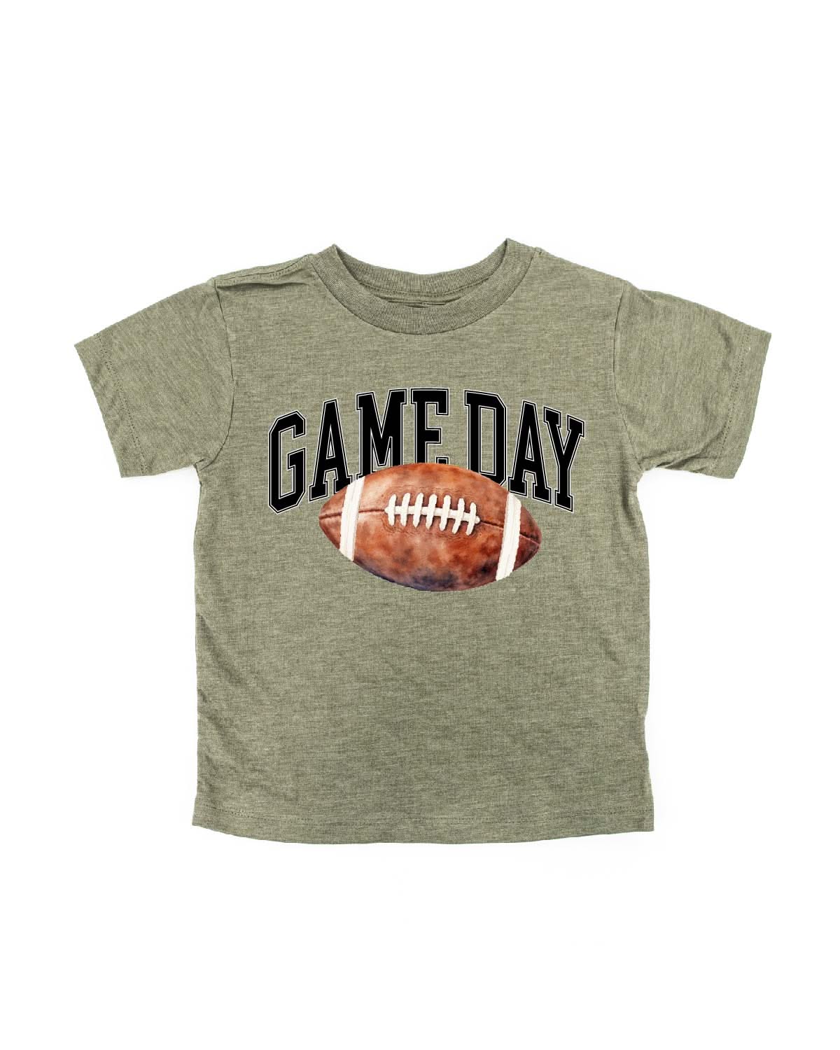 Watercolor Football - Game Day - Child Tee Little Mama Shirt Shop