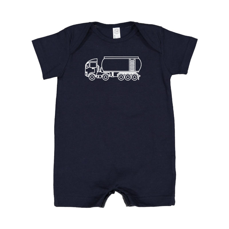 WATER TRUCK - Minimalist Design - Short Sleeve / Shorts - One Piece Baby Romper