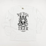 WAY TO GO TIGER - HIGHER AND HIGHER - LONG SLEEVE COMFORT COLORS TEE Little Mama Shirt Shop