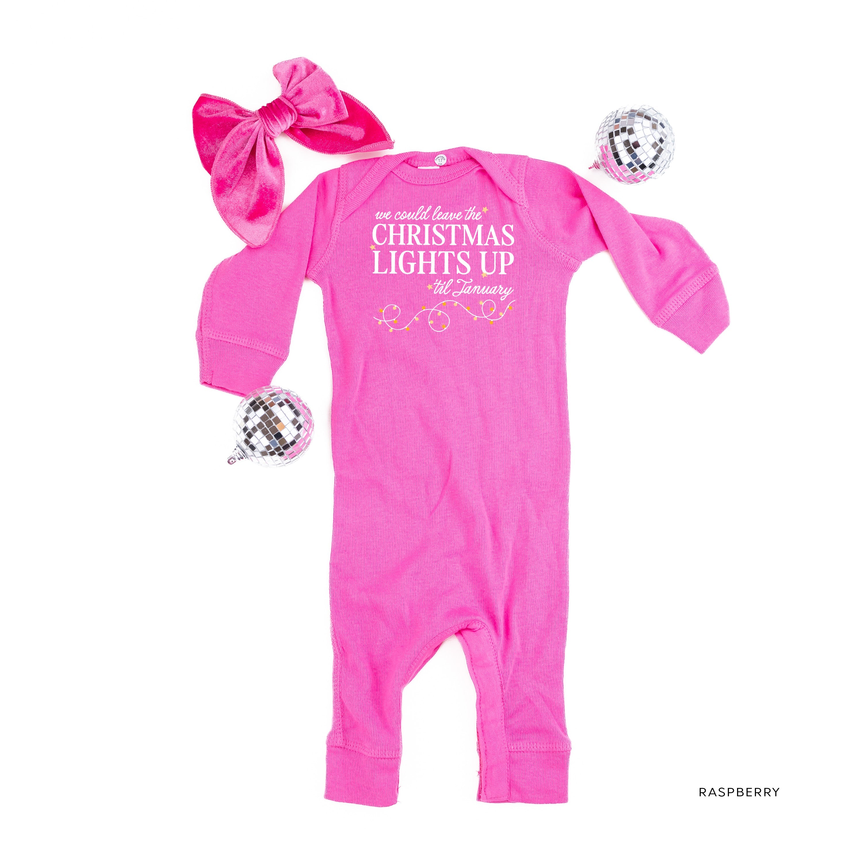 We Could Leave The Christmas Lights Up Til January - Baby Sleeper Little Mama Shirt Shop