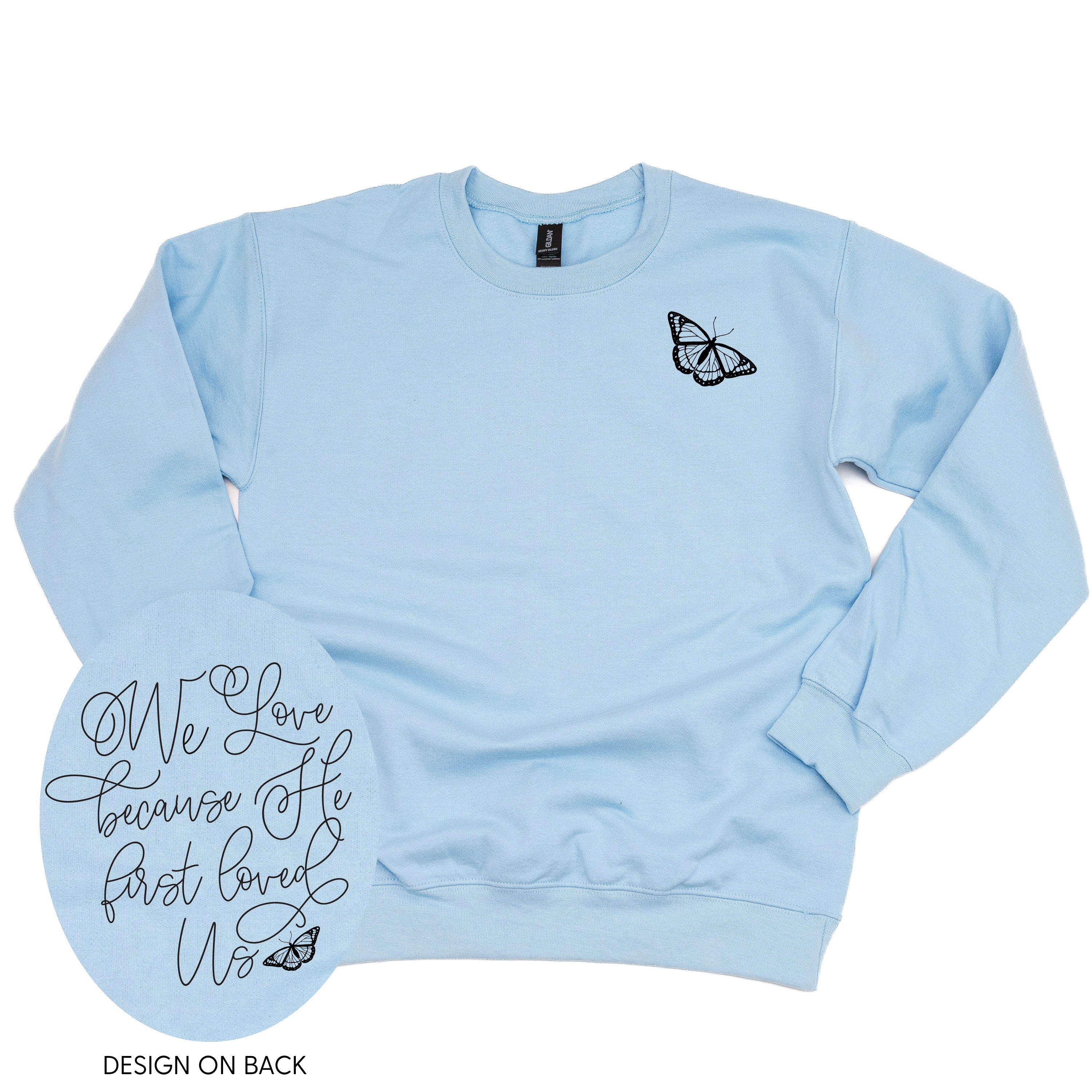 We Love Because He First Loved Us (pf & b) - BASIC Fleece Little Mama Shirt Shop LLC