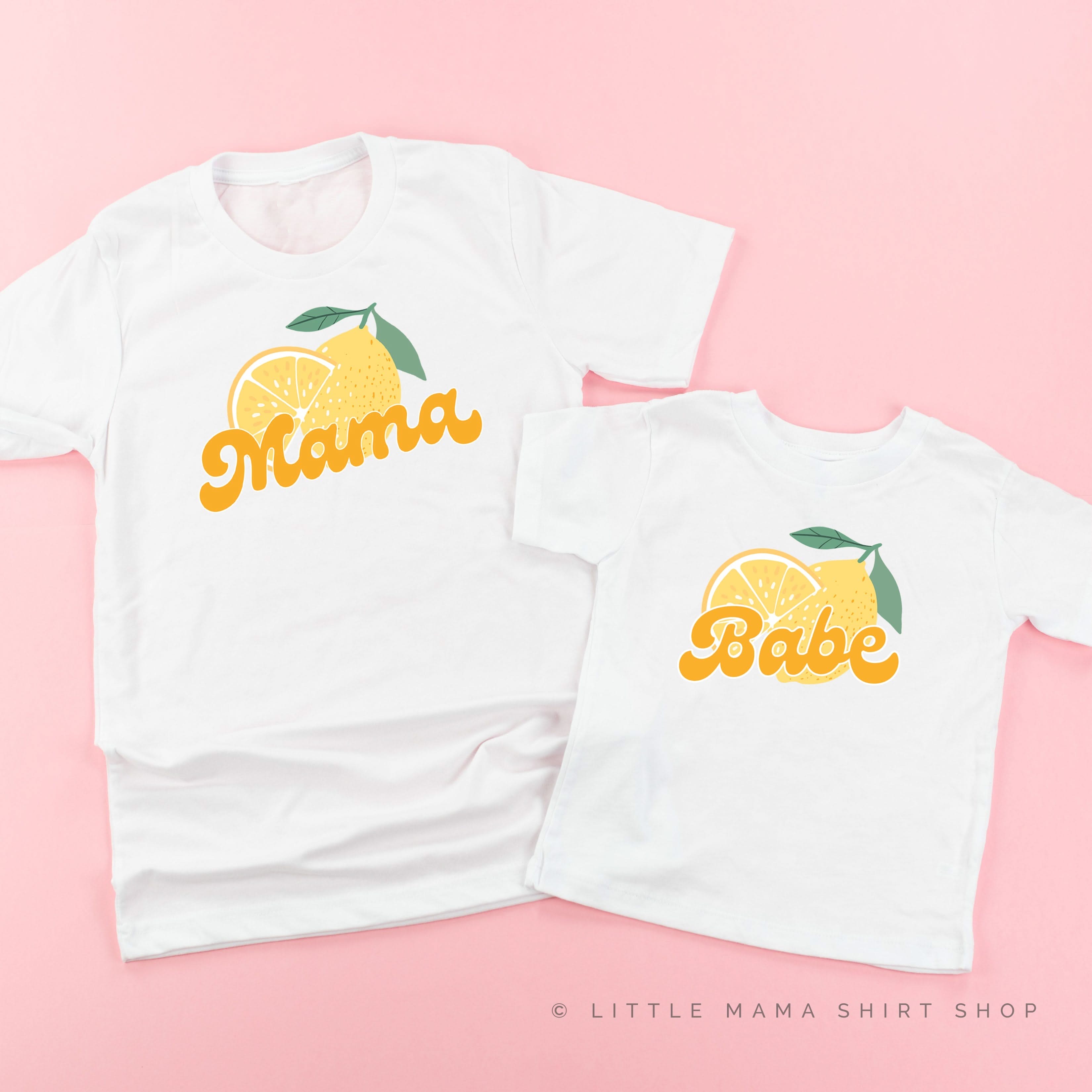 Mama/Babe Fruit - (Choose Your Fruit) - Set of 2 Matching Tees Little Mama Shirt Shop