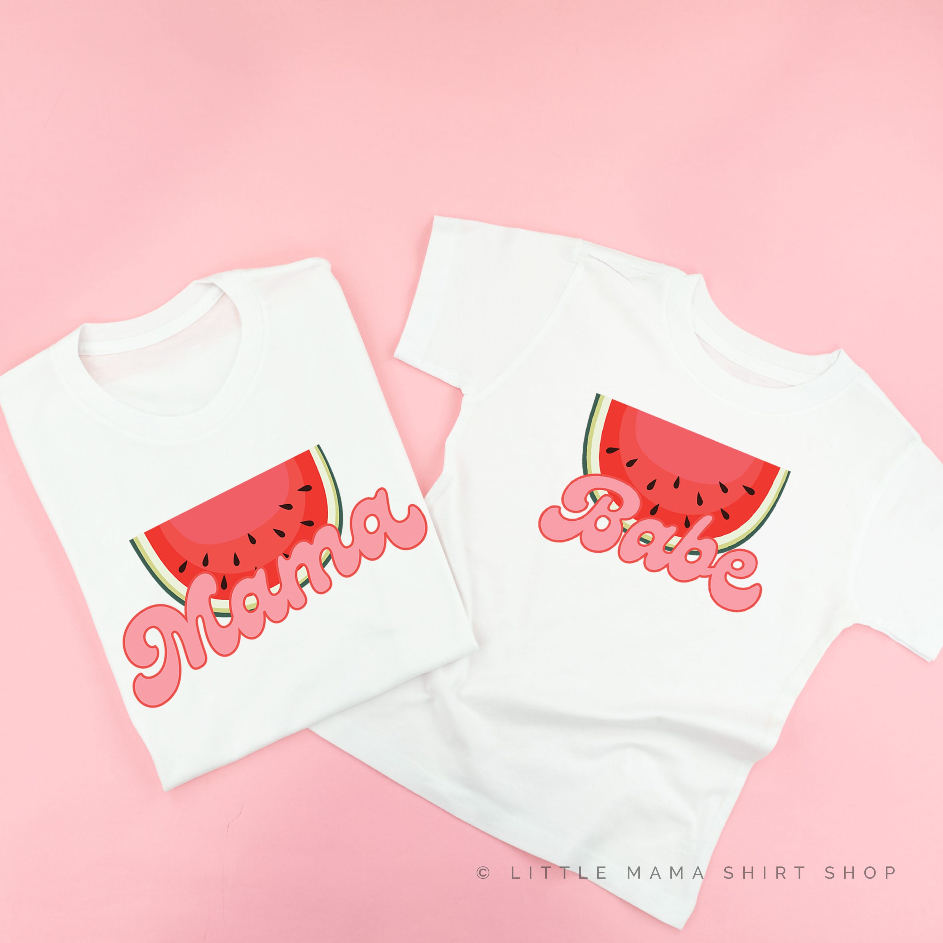 Mama/Babe Fruit - (Choose Your Fruit) - Set of 2 Matching Tees Little Mama Shirt Shop