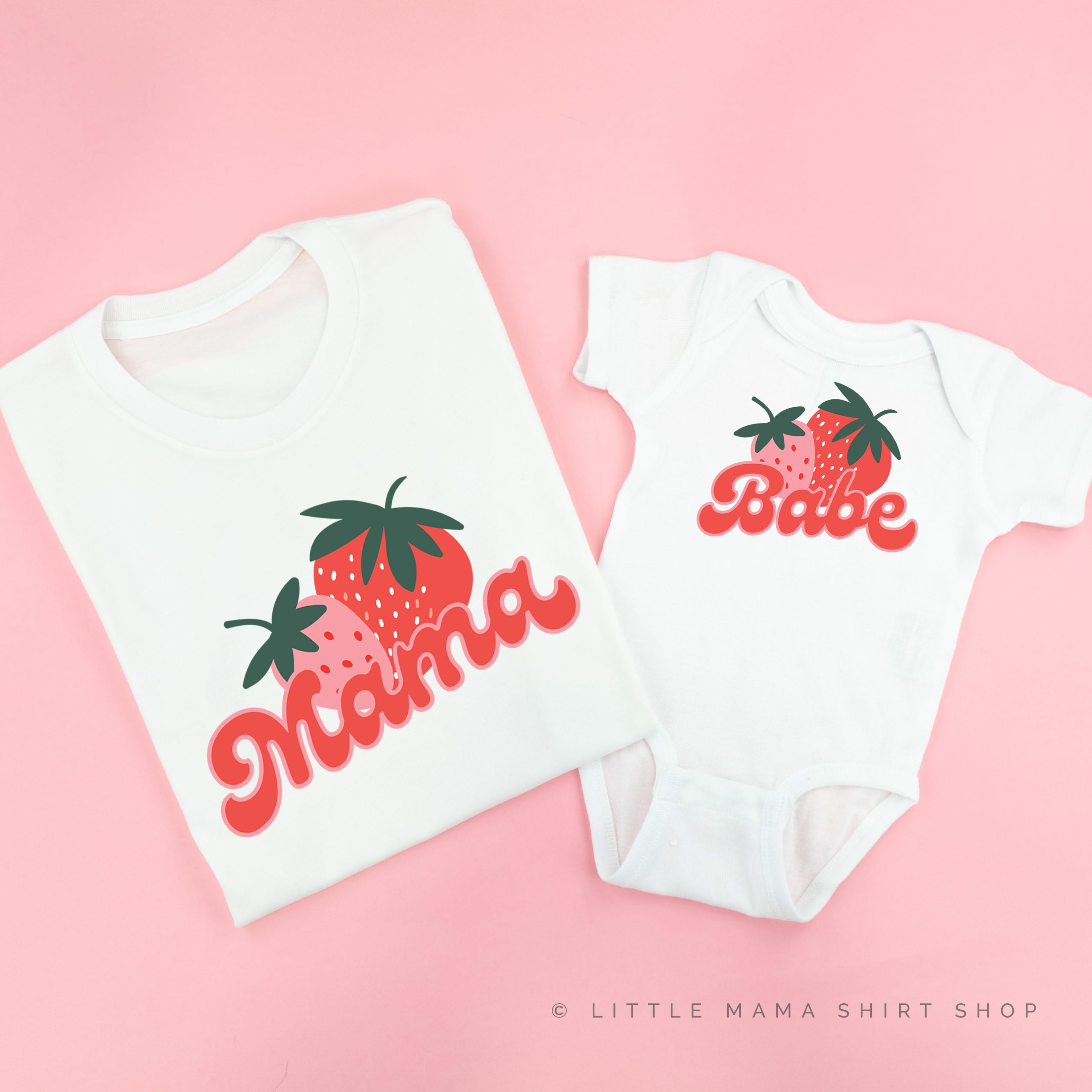 Mama/Babe Fruit - (Choose Your Fruit) - Set of 2 Matching Tees Little Mama Shirt Shop