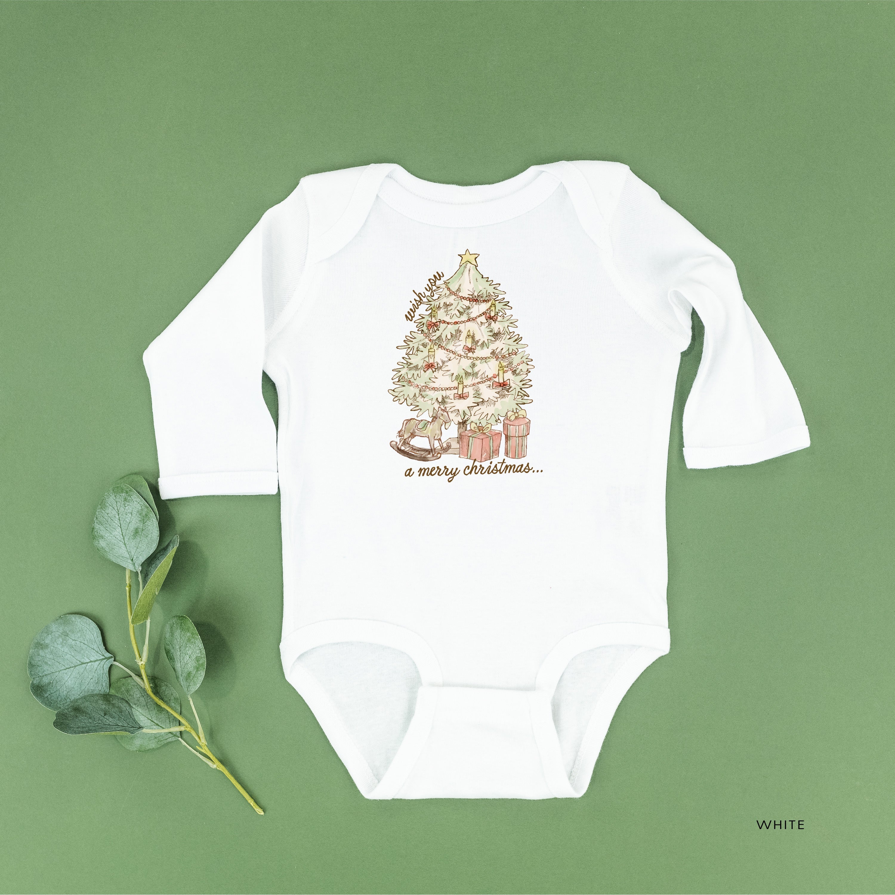 Wish You A Merry Christmas - Child LONG SLEEVE Tee Little Mama Shirt Shop