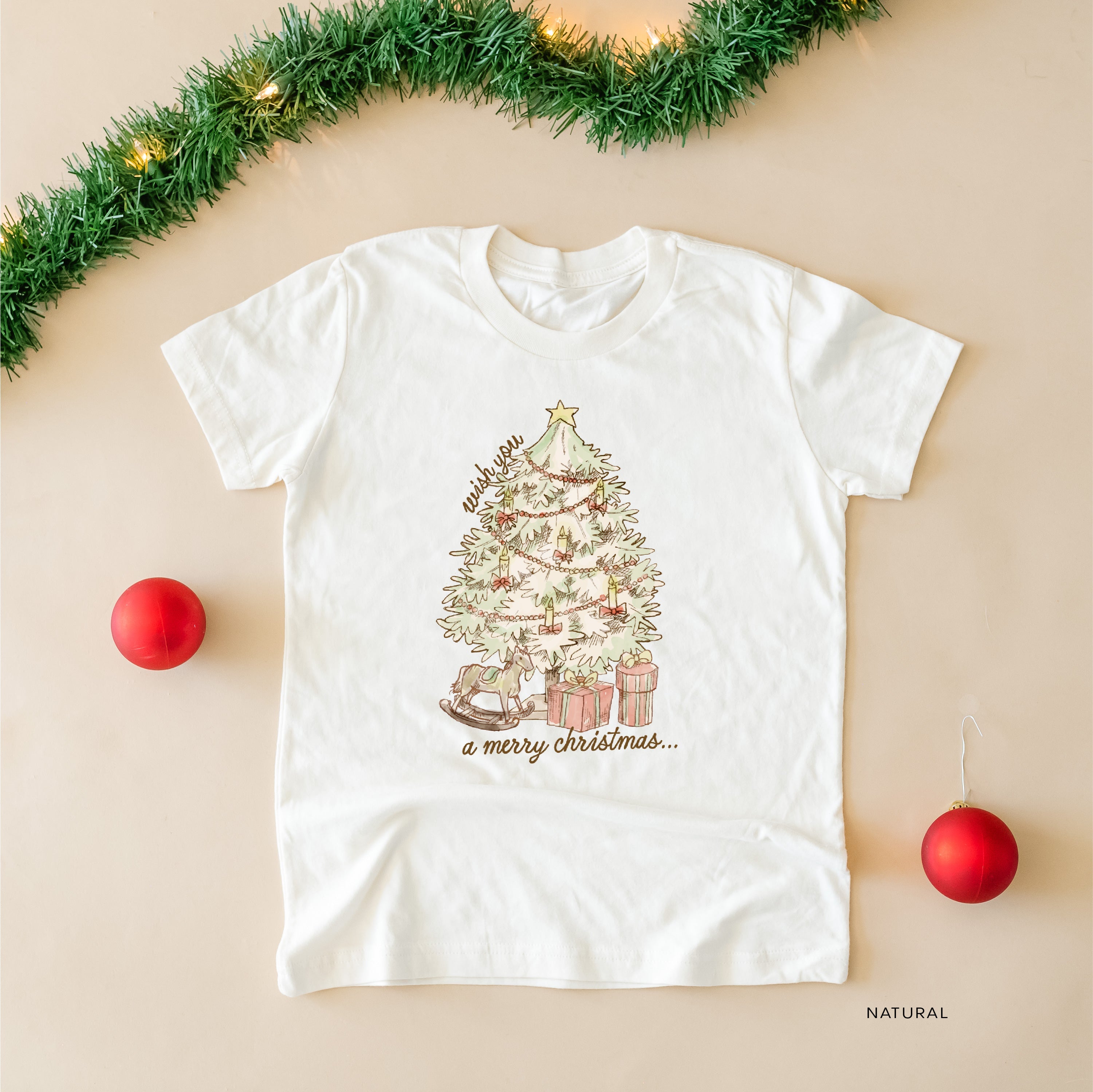 Wish You A Merry Christmas - Child Tee Little Mama Shirt Shop