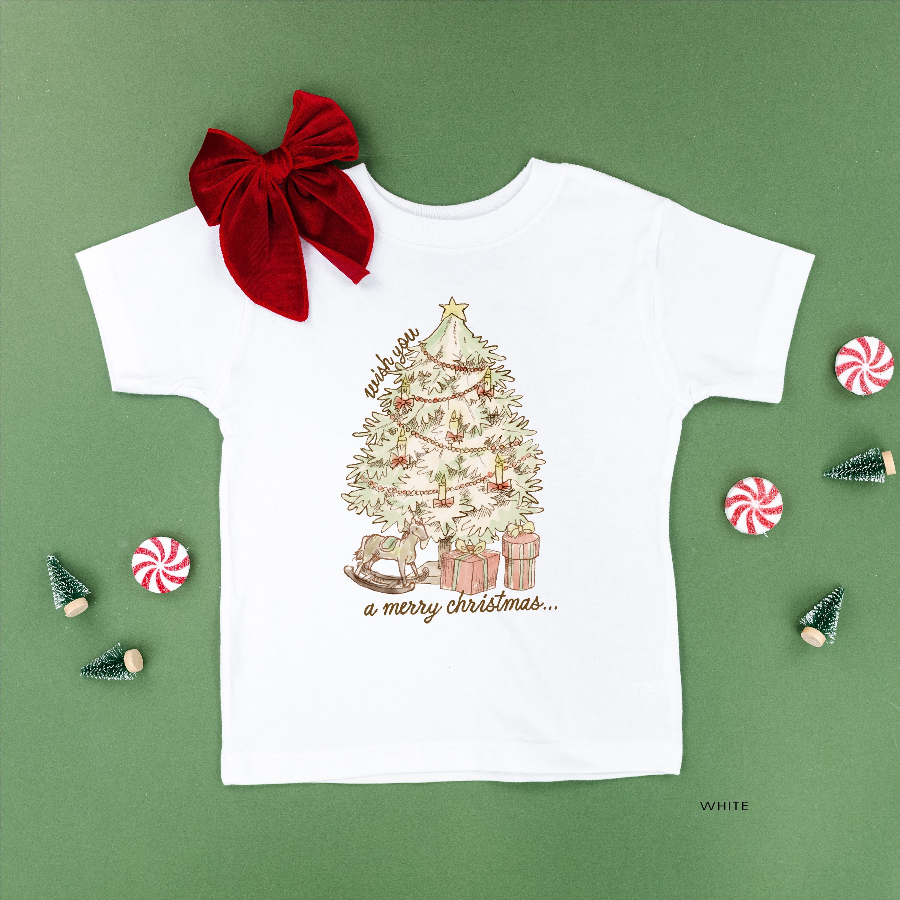 Wish You A Merry Christmas - Child Tee Little Mama Shirt Shop