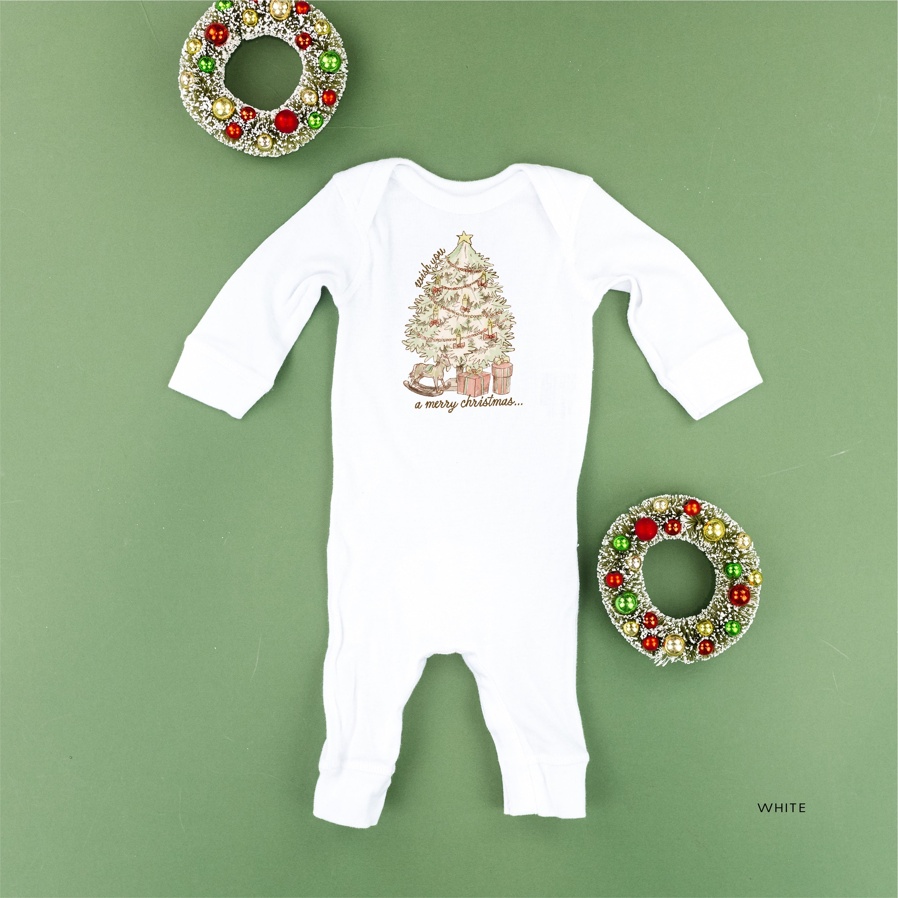 Wish You A Merry Christmas - Baby Sleeper Little Mama Shirt Shop