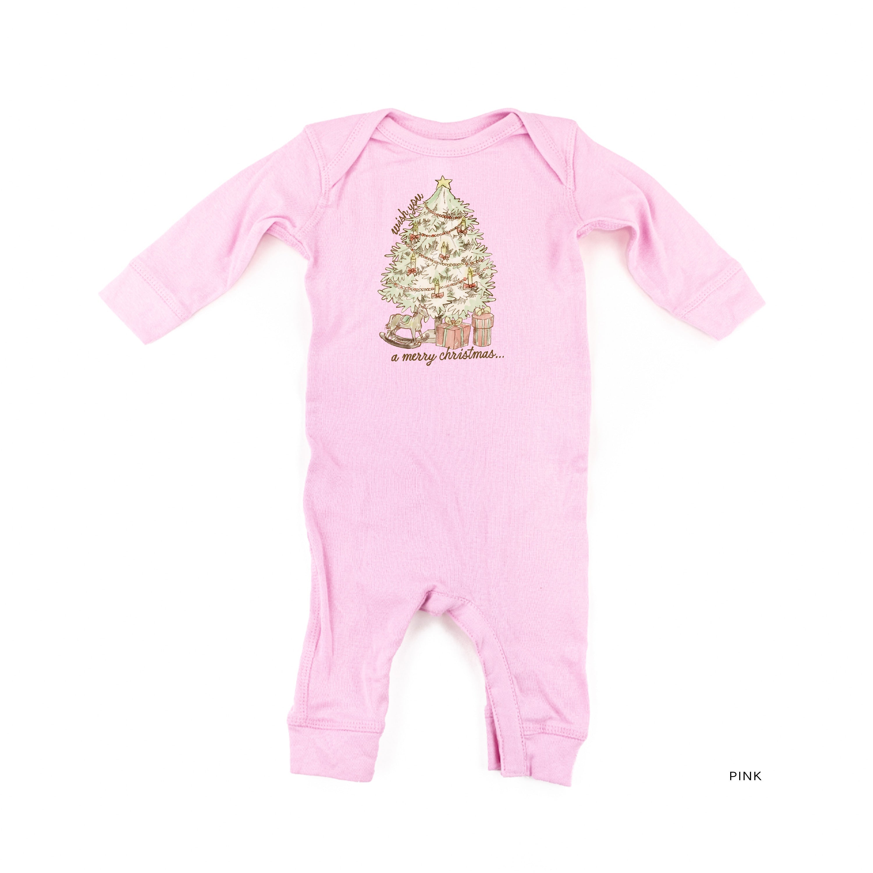 Wish You A Merry Christmas - Baby Sleeper Little Mama Shirt Shop