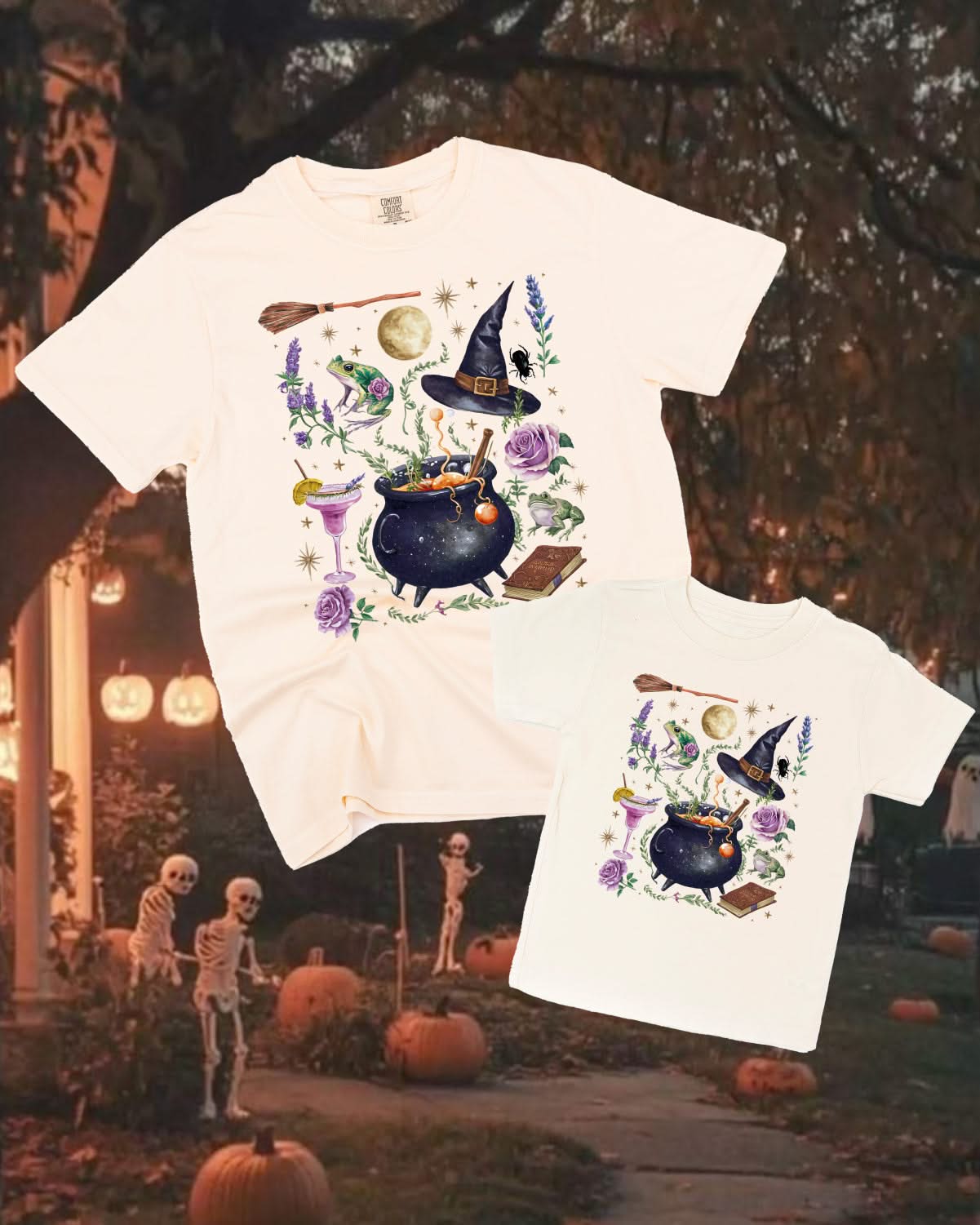 Whimsical Witches Brew - Set of 2 Coordinating Tees Little Mama Shirt Shop