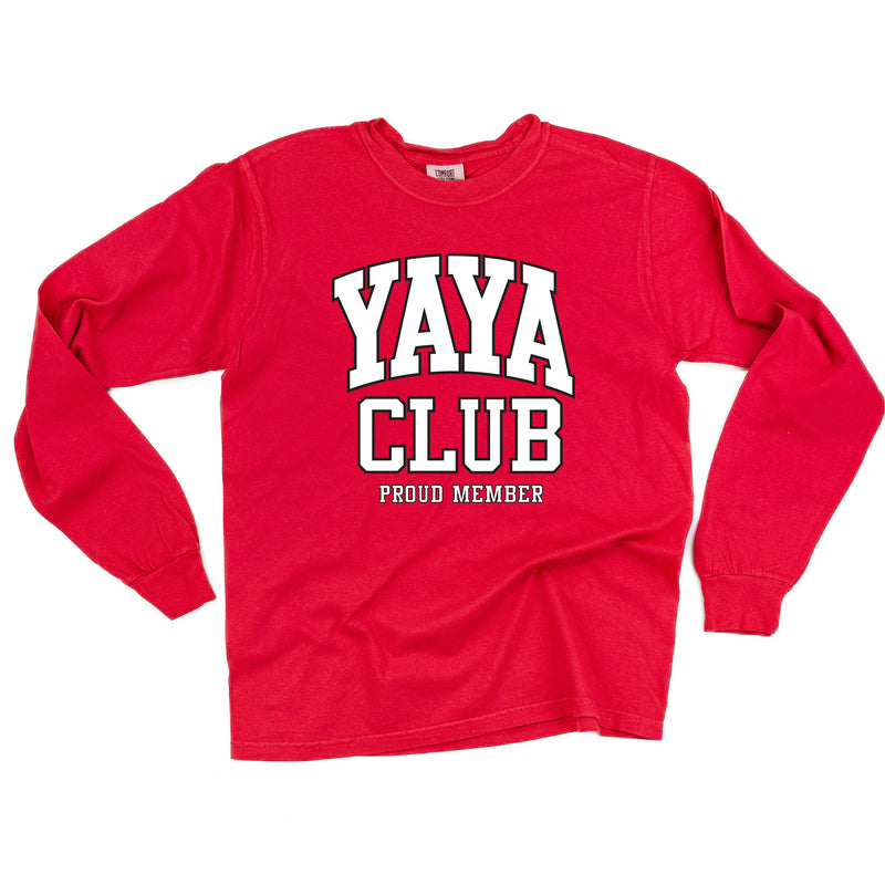 Varsity Style - YAYA Club - Proud Member - LONG SLEEVE COMFORT COLORS TEE