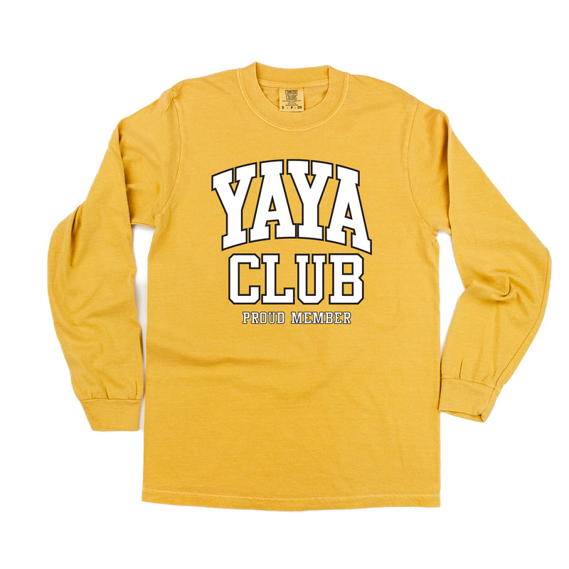 Varsity Style - YAYA Club - Proud Member - LONG SLEEVE COMFORT COLORS TEE