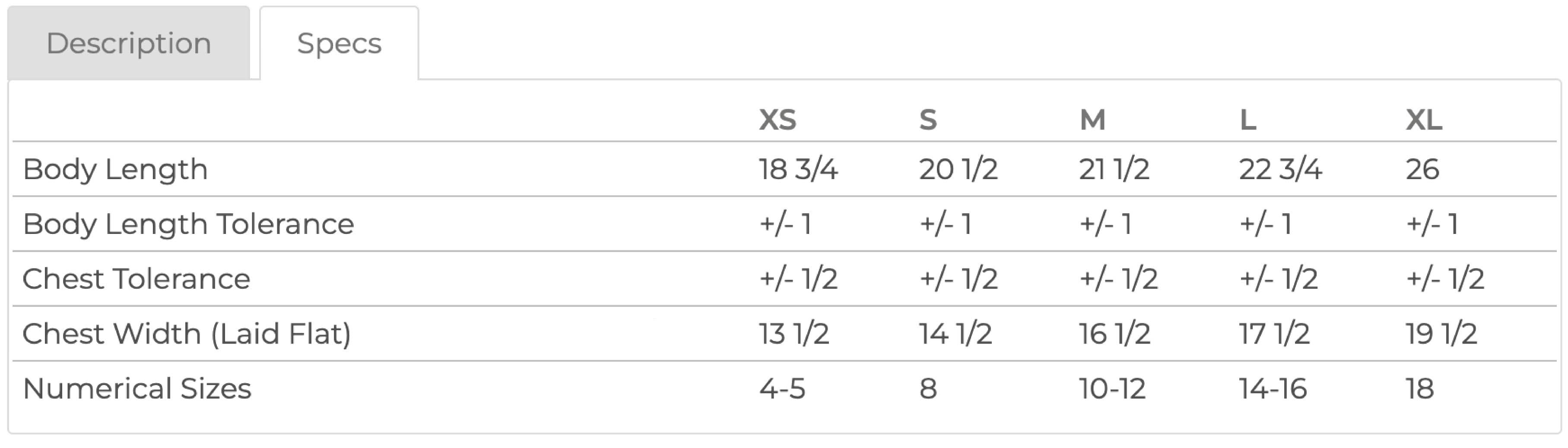 Size chart for youth comfort colors tee with sizes XS to XL with measurements in inches - Little Mama Shirt Shop