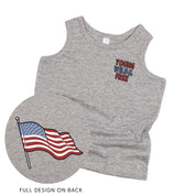 Young Wild & Free - Flag (pf&b) - Child Jersey TANK Little Mama Shirt Shop