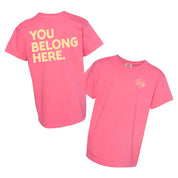 You Belong Here - Smiley and Supplies (pf&b) - YOUTH Comfort Colors Tee Little Mama Shirt Shop