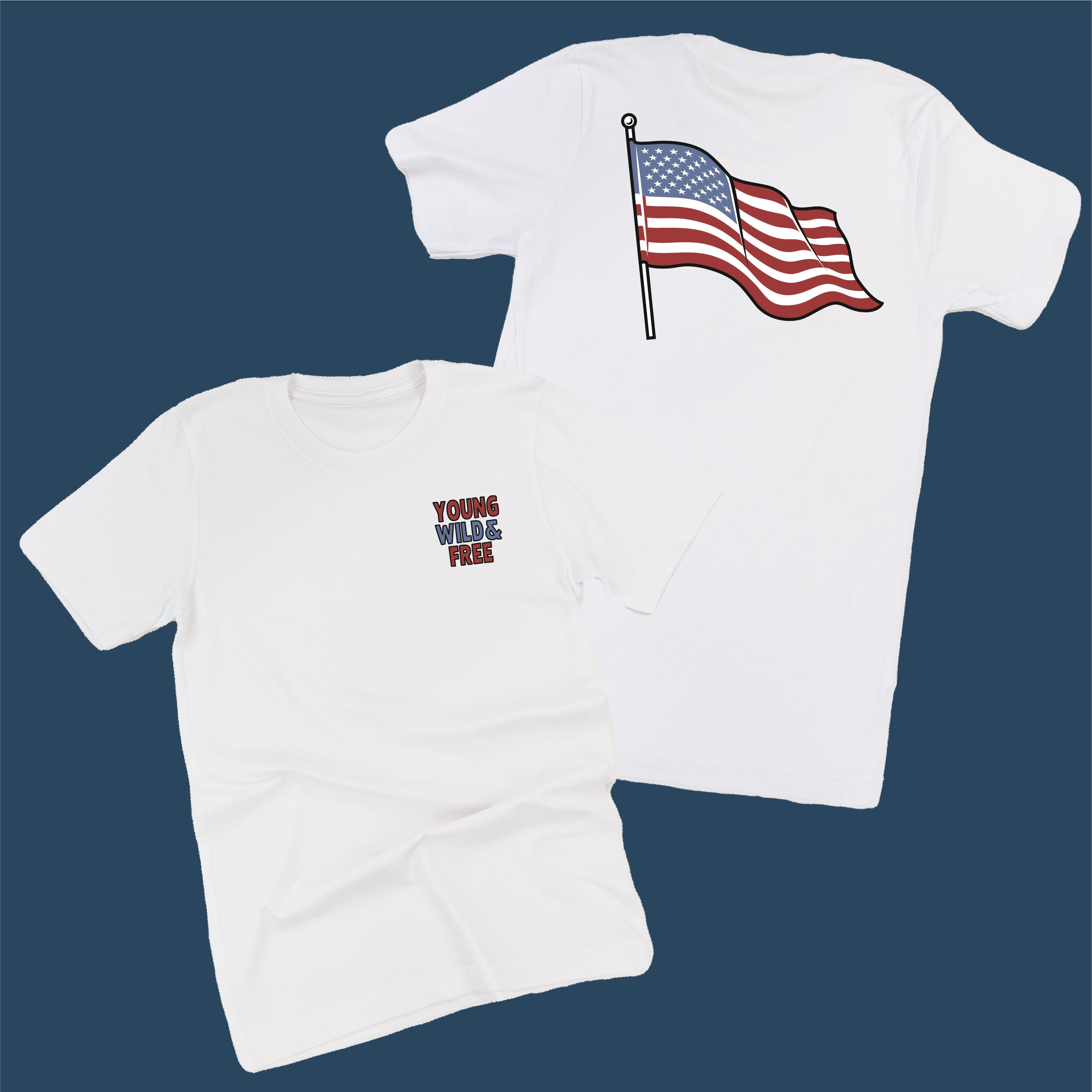Young Wild & Free - Flag (pf&b) - Unisex Tee Little Mama Shirt Shop