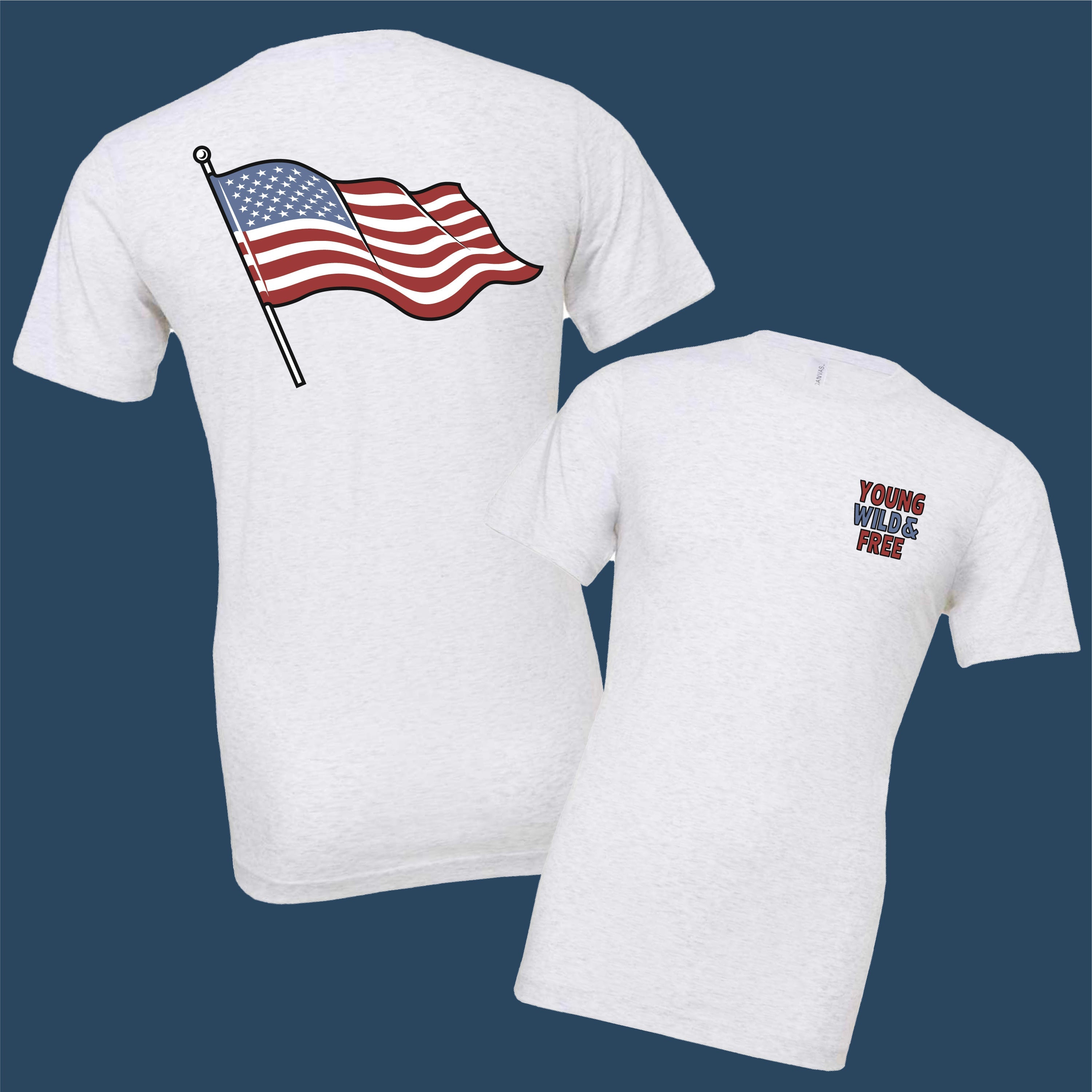 Young Wild & Free - Flag (pf&b) - Unisex Tee Little Mama Shirt Shop