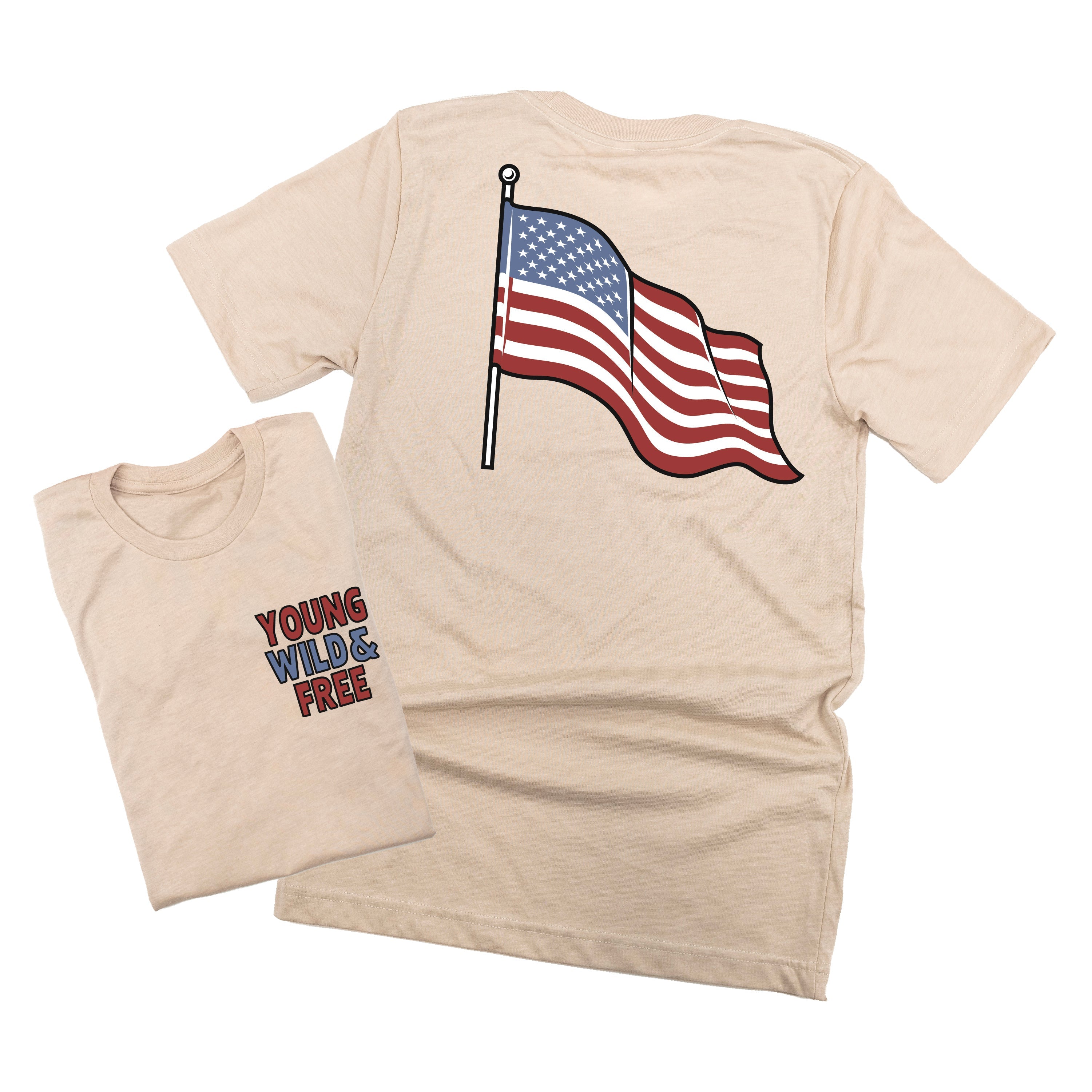 Young Wild & Free - Flag (pf&b) - Unisex Tee Little Mama Shirt Shop