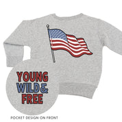 Young Wild & Free - Flag (pf&b) - Child Sweater Little Mama Shirt Shop