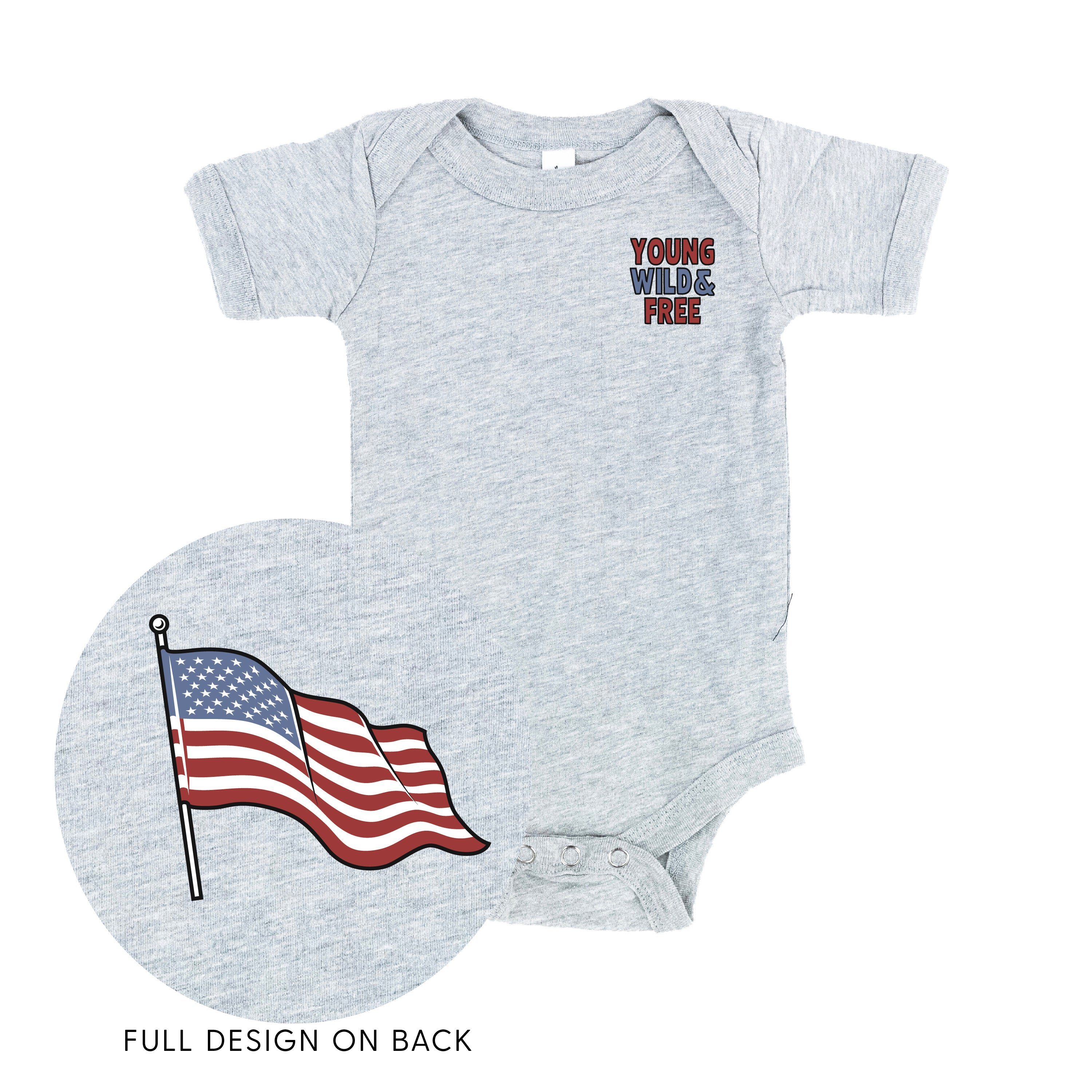 Young Wild & Free - Flag (pf&b) - Infant Bodysuit/Tee Little Mama Shirt Shop