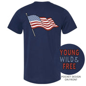 Young Wild & Free - Flag (pf&b) - Unisex Tee Little Mama Shirt Shop